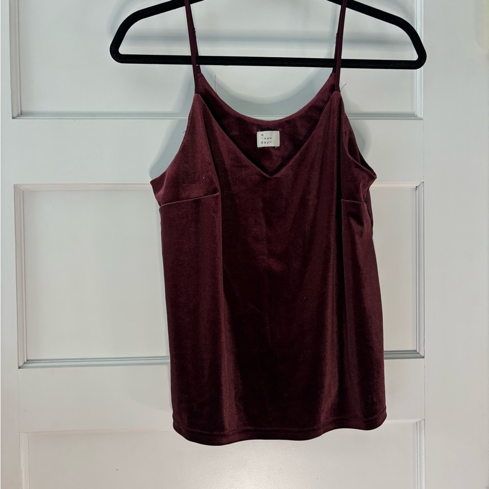 A New Day Red Camisole Top Velvet